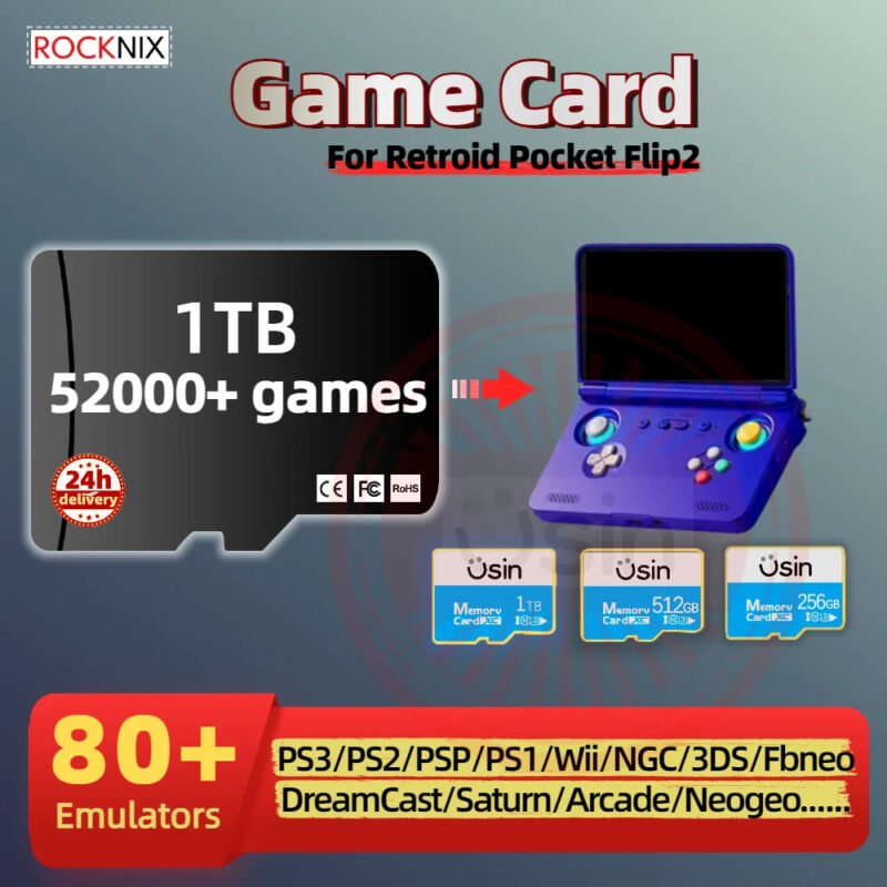 ROCKNIX TF Game Card For Retroid Pocket Flip2 RP plug&play