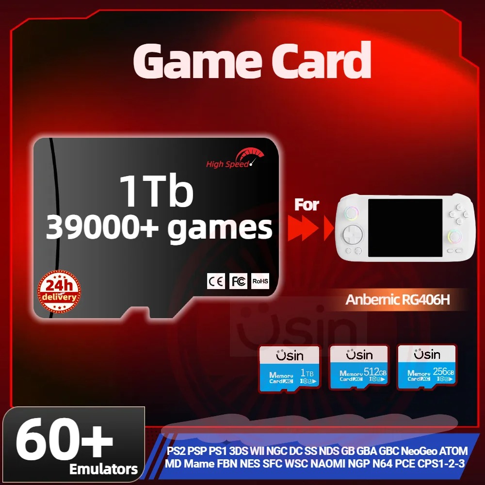 TF-Game-Card-For-Anbernic-RG406H-Retro-Games-PS2-PSP-PS1-Android-portable-Console-Gaming-Memory-SD-H-Speed-Cards-1Tb-512G-256G Game Card For Anbernic RG406H